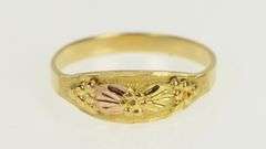 10K Yellow Gold Black Hills Leaf Nature Motif Child's Baby Ring