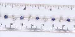 Fabulous White Gold 1.10ctw Sapphire and Diamond Floral Link Bracelet