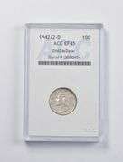 EF45 1942/2-D Mercury Dime DBL DIE Date ACC