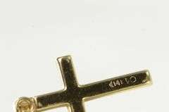 14K Yellow Gold Retro Cross Christian Faith Simple Pendant