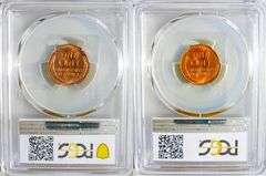 Superb Gem BU 1956D & 1957D Mint Lincoln Cents Both PCGS MS 66 Red!