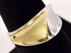 Elegant Puzzel Ring In Yellow and White Gold