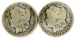 2 Different Morgan Silver Dollars: 1889-O & 1896-O