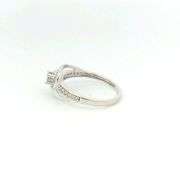 10K White Gold Diamond Swirl Design Promise Engagement Ring