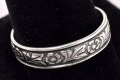 Flower Band Ring In Sterling Silver