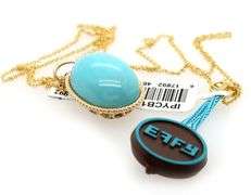 New Effy Gemma Oval Turquoise Pendant Necklace in 14K