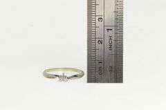 14K White Gold 1950's Diamond Simple Wedding Band Ring