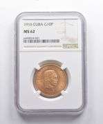 MS62 1916 Cuba Gold 10 Pesos NGC