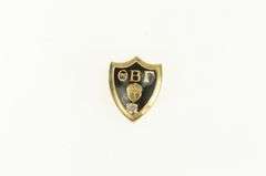 14K Yellow Gold Theta Beta Gamma Diamond Shield Lapel Pin/Brooch