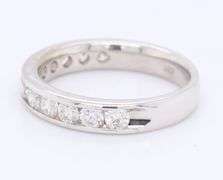 Wonderful White Gold Round Brilliant Cut Diamond Channel Set Band