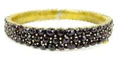 Antique Bohemian Garnet Bangle Bracelet