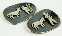 3 Signed Vintage Sterling Taxco Pins