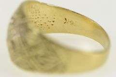 14K Yellow Gold Diamond Cut Criss Cross Pattern Domed Ring