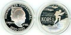 Two Different Commemorative Silver Dollars: 1990-S & 1991-S