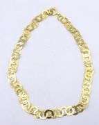 Hammered Circle Link Necklace in 18K