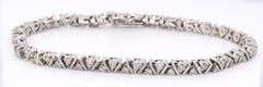 Incredible White Gold 1.75ctw Diamond Leaning Fence Bracelet