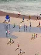 Extra Large Beach Painting with Textured Figures!