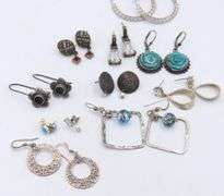 Group Lot of Vintage 925 Sterling Silver Earrings