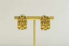 18K Yellow Gold Roberto Coin Appassionata Woven Clip Back Earrings