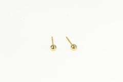 14K Yellow Gold 2.8mm Simple Ball Sphere Classic Stud Earrings