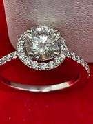CERTIFIED BRAND NEW 14K WHITE GOLD AND LAB GRWON DIAMOND ENGAGEMENT RING