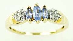 Pretty 10K Tanzanite & Diamond Accent Ring, Size 7