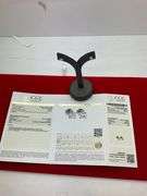 CERTIFIED BRAND NEW 14K WHITE GOLD DIAMOND STUD EARRINGS