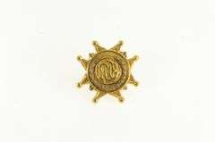 14K Yellow Gold R O C Monogram Ornate Vintage Lapel Pin/Brooch