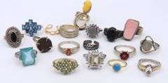 Group Lot of Vintage 925 Sterling Silver Rings