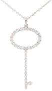 0.50ctw Diamond Key Pendant Necklace in 18K White Gold