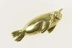 14K Yellow Gold 3D Walrus Manatee Seal Ocean Animal Charm/Pendant