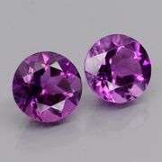 Glittering 5.35ct 9mm violet Amethyst pair