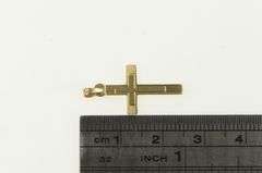 14K Yellow Gold Retro Cross Christian Faith Simple Pendant