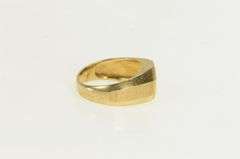 14K Yellow Gold Retro Diamond Squared Vintage Statement Ring