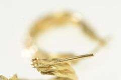 14K Yellow Gold Twist Design Vintage Retro Statement Hoop Earrings
