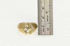 14K Yellow Gold Squared Diamond Vintage Geometric Statement Ring