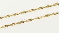 14K Yellow Gold 1.2mm Rolling Chain Link Vintage Simple Necklace