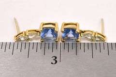 Vermeil Purple Gemstone and CZ Dangle Earrings in Sterling Silver