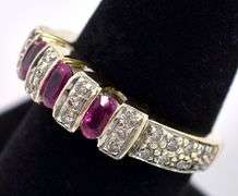 Cute Ruby and Diamond Ring In Yellow Gold