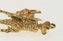 10K Yellow Gold Stylized Vintage Donkey Poncho Cowboy Charm/Pendant