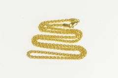 14K Yellow Gold 2.5mm Woven Wheat Link Ornate Palma Chain Necklace