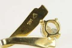 14K Yellow Gold Round Vintage CZ Criss Cross Loop Slide Pendant