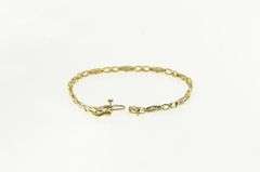 10K Yellow Gold Diamond Inset Vintage Statement Tennis Bracelet
