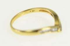 18K Yellow Gold Chevron Sapphire Diamond Vintage Band Ring