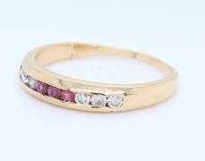 Stunning Yellow Gold Diamond and Ruby Band