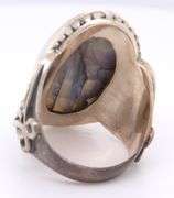 Art Deco 925 Sterling Silver Jasper Ring