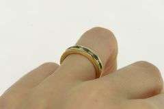14K Yellow Gold Diamond Emerald Vintage Wedding Band Ring