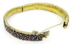 Antique Bohemian Garnet Bangle Bracelet