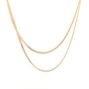 14K Yellow Gold 1.8mm Curb Link Vintage Classic Chain Necklace