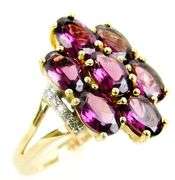 10K Vivid Grape Garnets & Diamonds Ring, 6.5